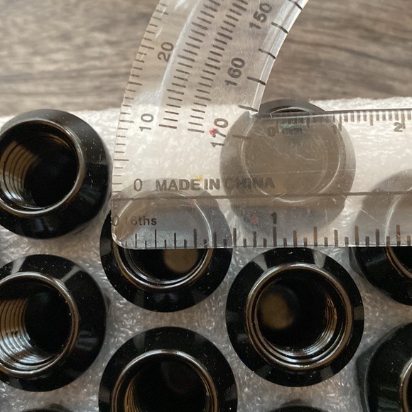 24 tall lug nuts for wheel 14 19mm acorn dome top black new closed end budged - Picture 6 of 8
